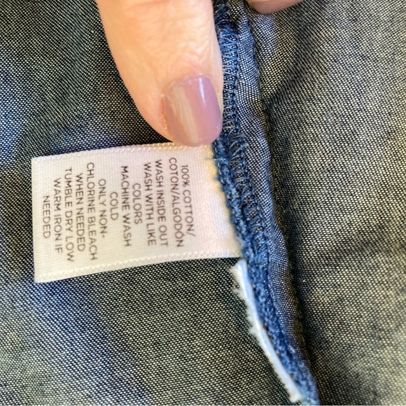 LOFT Softened Button Down Shirt Size L EUC - Picture 5 of 11